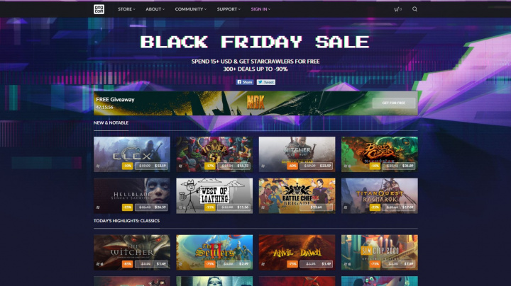 Slevové akce Black Friday právě lomcují celým světem a GOG samozřejmě není výjimkou