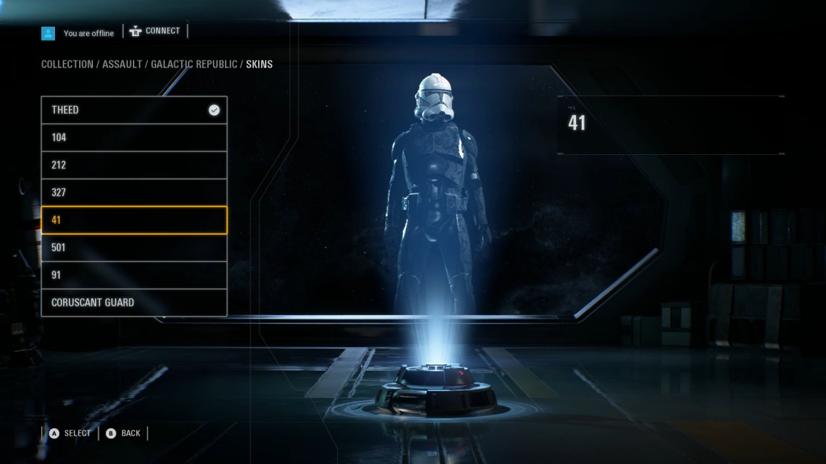 Star Wars: Battlefront II obsahuje skryté menu s kosmetickými úpravami