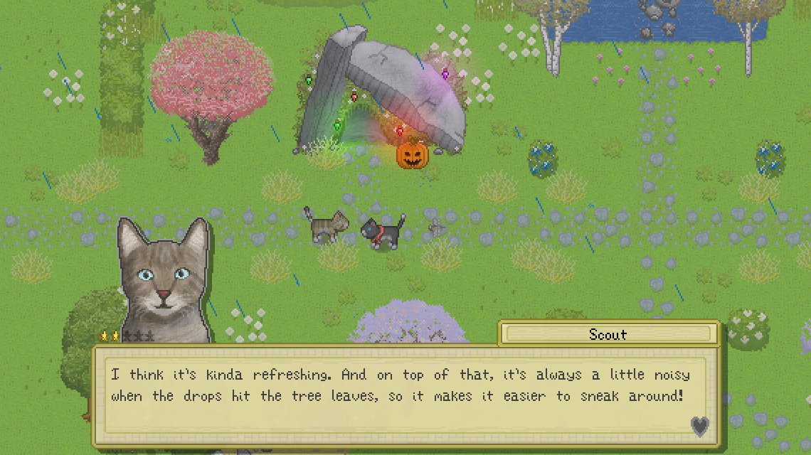 V kočičím RPG Cattails bojujete o území, žerete myši a vychováváte koťátka