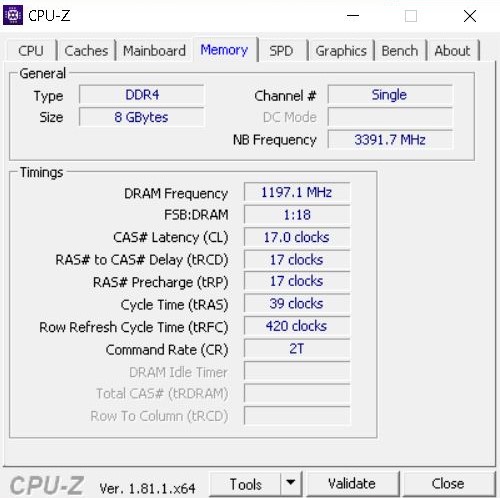CPU-Z Asus ROG Strix GL553VD