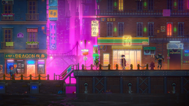 Hrdina cyberpunkové adventury Tales of the Neon Sea má rád pejsky a kočičky