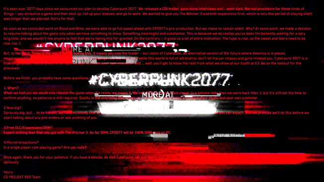 Cyberpunk 2077 zpráva