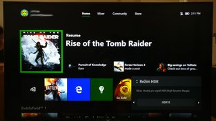 Xbox One X HDR menu