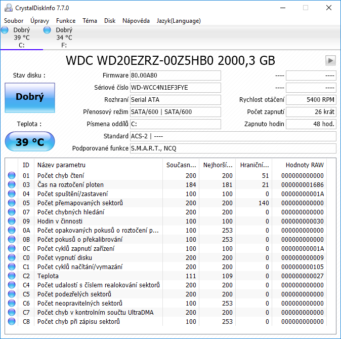 WD Blue HDD Crystal Disk Info