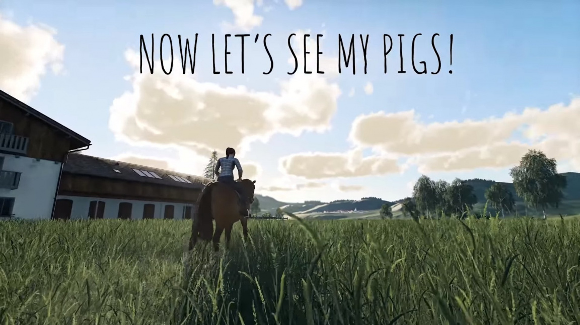 Slečna na koni vám předvede, jak to chodí na její farmě ve Farming Simulator 19