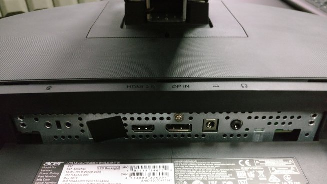 Konektory Acer Predator X27