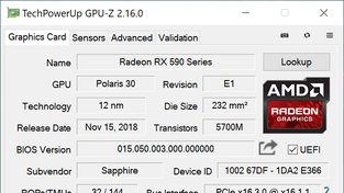 Sapphire Radeon RX 590 Nitro+ Special Edition OC