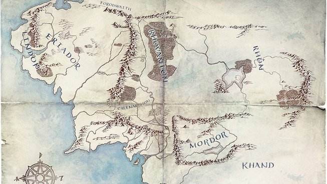 Mapa seriál Pán prstenů