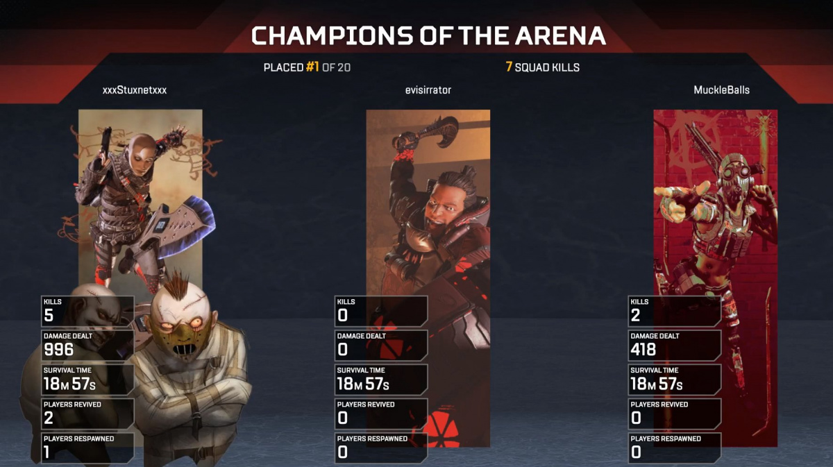 Tým v Apex Legends vyhrál zápas, ačkoliv s sebou všude tahal AFK spoluhráče