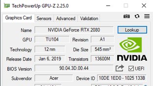 GPU-Z Acer Predator Helios 700