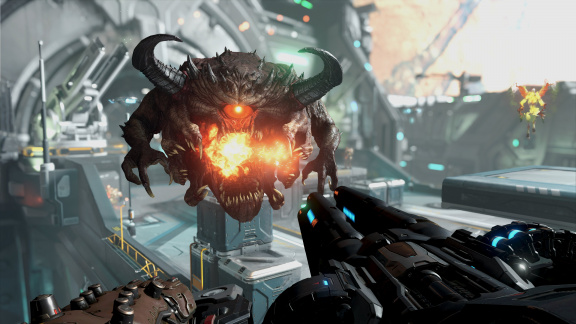 Doom Eternal předvádí multiplayer, kde si to Doom Slayer rozdá se dvěma démony