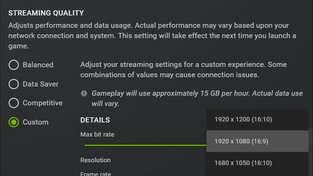 GeForce Now nastavení aplikace