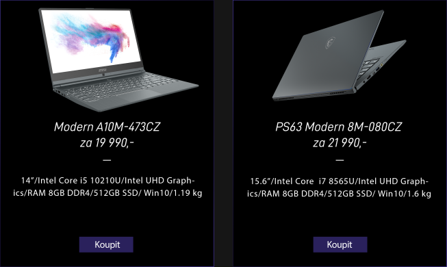 MSI notebooky