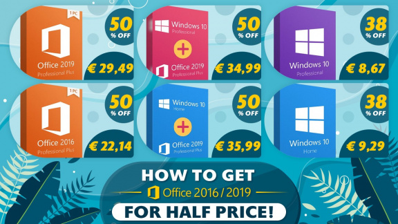 Velké letní slevy: všechny balíčky Microsoft Office s 50% slevou a Windows 10 Home jen za 8,67 eur!