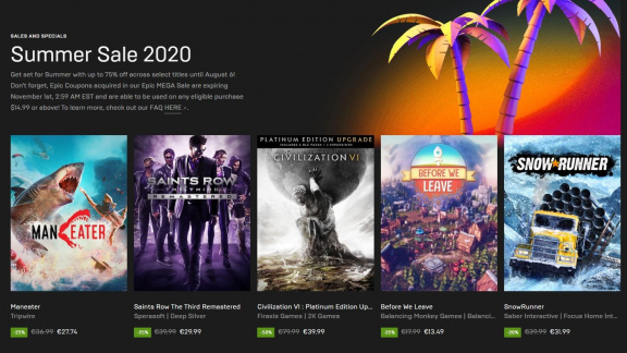 Start letních slev na Epic Games Store přináší i další hry zdarma