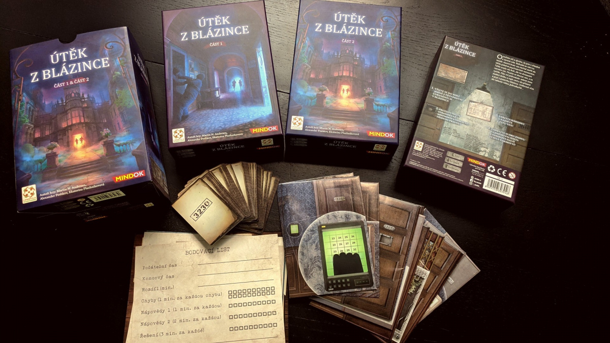 Stolní únikovka Útěk z blázince prověří vaše logické myšlení na ploše 10 napínavých hodin