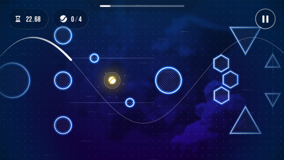 V české mobilní hře Sine the Game provázíte sinusoidu nebezpečným prostředím