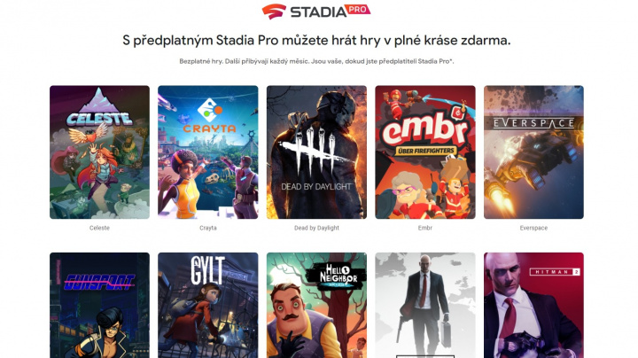 Stadia se letos rozroste o víc než 100 her