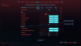 Cyberpunk 2077 PC settings
