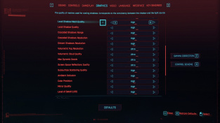 Cyberpunk 2077 PC settings