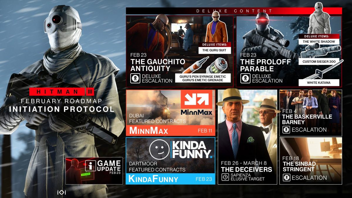 Čerstvý Hitman 3 se každý únorový týden dočká nového obsahu
