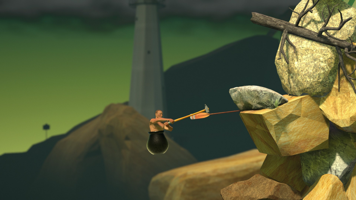 Absurdní herní ovladače mají žně. Getting Over It se dá hrát v kotli a s kladivem