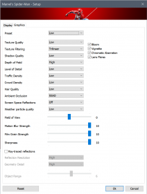 Spider-man RTX (settings)