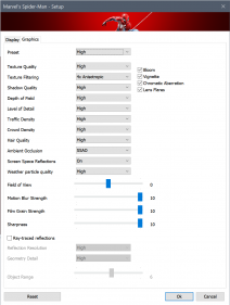 Spider-man RTX (settings)