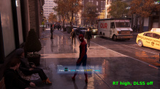 Spider-man RT: srovnání DLSS on/off – RT on/off
