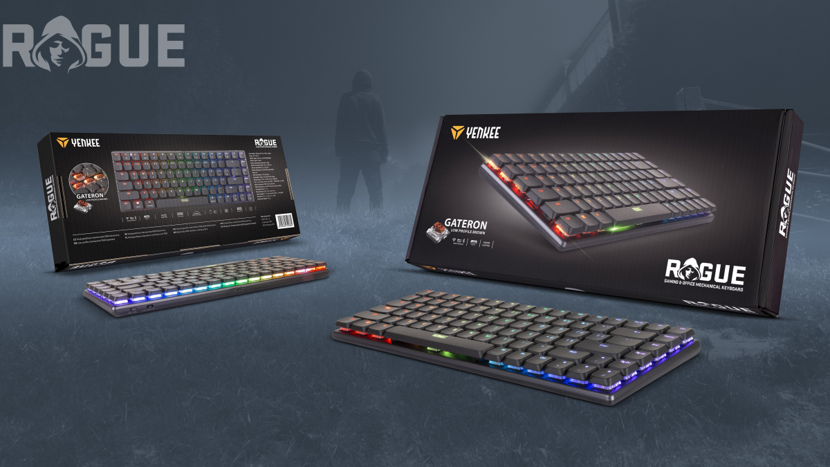 Mechanická klávesnice Yenkee ROGUE nyní zdarma s prémiovým krouceným kabelem v hodnotě 729 Kč