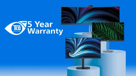 Špičkový obraz a roky klidu. 5letá záruka monitorů Philips jako klíč k udržitelné kanceláři
