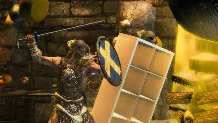Skyrim a Ikea: bizarní spolupráce, která přidává živý regál Kallax namluvený Mattem Berrym