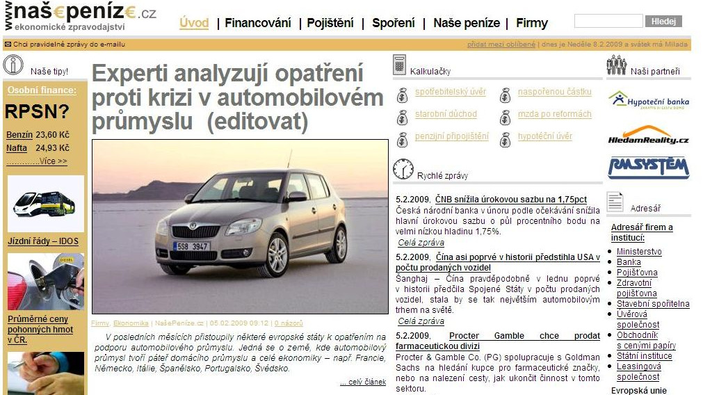 Ekonomický server NašePeníze.cz je v novém!