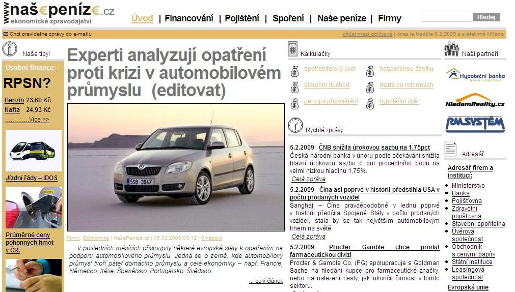 Ekonomický server NašePeníze.cz je v novém!