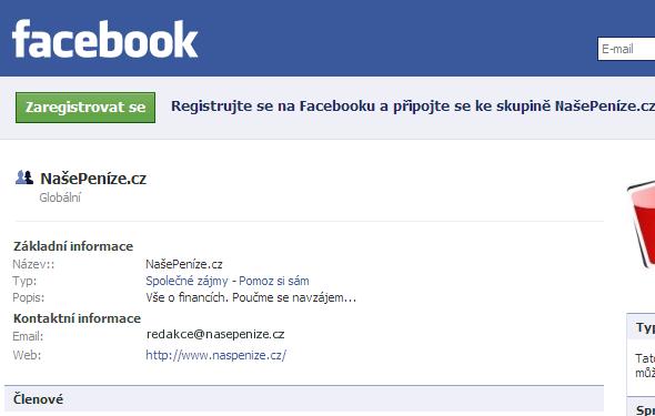 NašePeníze.cz na Facebooku - přidejte se