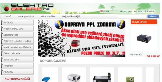 E-shop Elektro-galerie.cz používá podvodné praktiky
