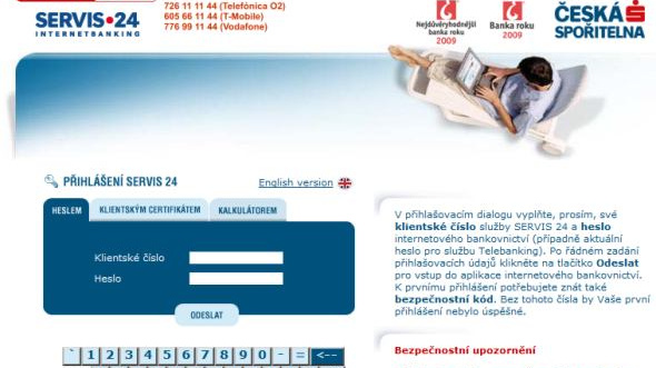 Servis 24 České spořitelny byl posílen o novou ochranu před hackery