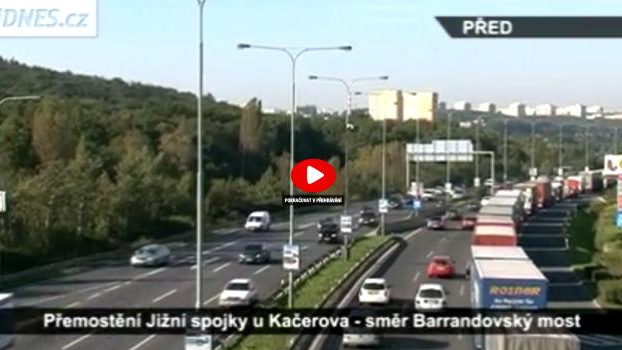 Video: Porovnání, jak ulehčilo pražské jižní spojce otevření nového okruhu