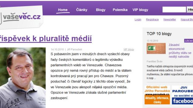 vaševěc.cz - Jiří Paroubek hledá pro svůj web socialisticky zaměřené redaktory