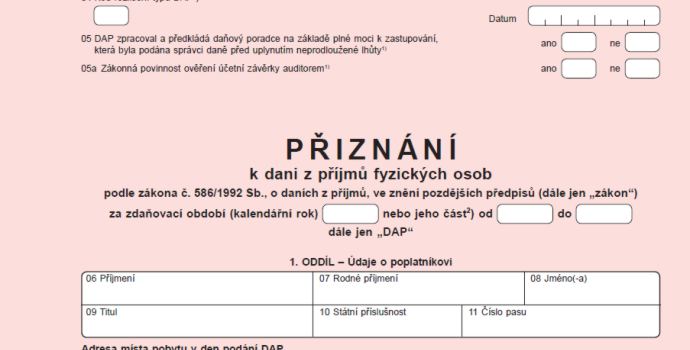 Daňové přiznání za rok 2010 ke stažení