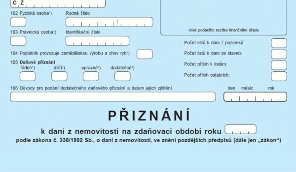 Přiznání daně z nemovitosti musíte podat do konce ledna!