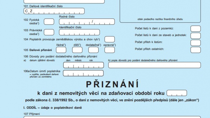Daň z nemovitosti v roce 2017 se blíží. Nezapomeňte na povinnosti!