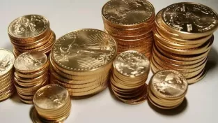 Zlaté mince jako dárek