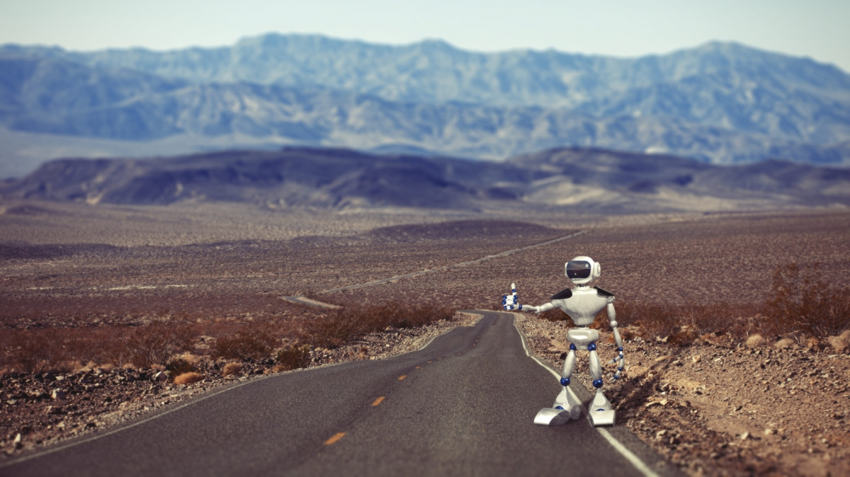 Kanadský robot se chystá na cestu stopem