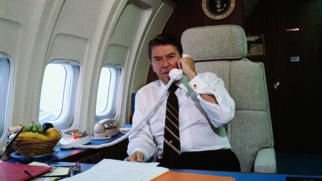 Ronald Reagan na palubě Air Force One