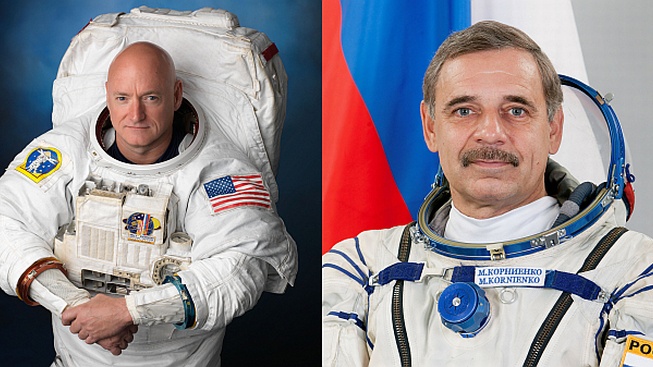 Mezinárodní dvojice kosmonautů balí na roční pobyt ve vesmíru