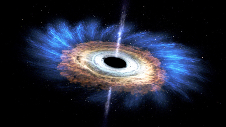 Astronomové zpozorovali dvojí říhnutí černé díry