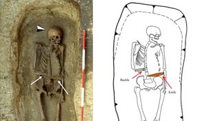 Archeologové našli středověkého válečníka se zbraní namísto paže