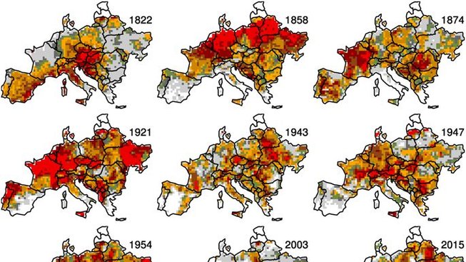 Rozsah sucha napříč evropským územím