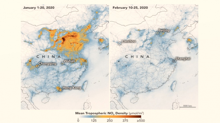 Satelity odhalily, jak koronavirus změnil Čínu